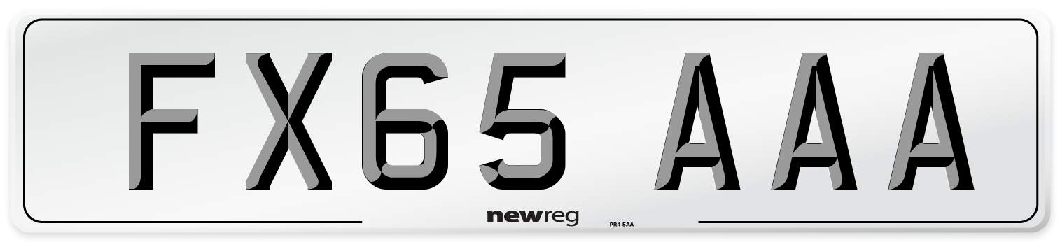 FX65 AAA Number Plate from New Reg